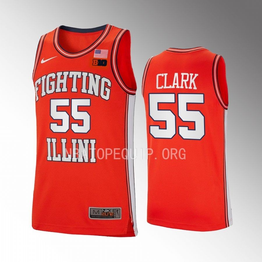 Skyy Clark Illinois Fighting Illini Orange Jersey 2022-23 Retro