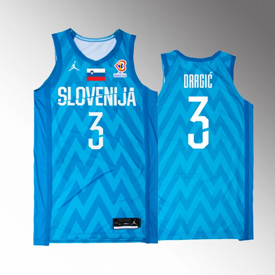 Slovenija #3 Goran Dragic Away  Men Jersey Blue