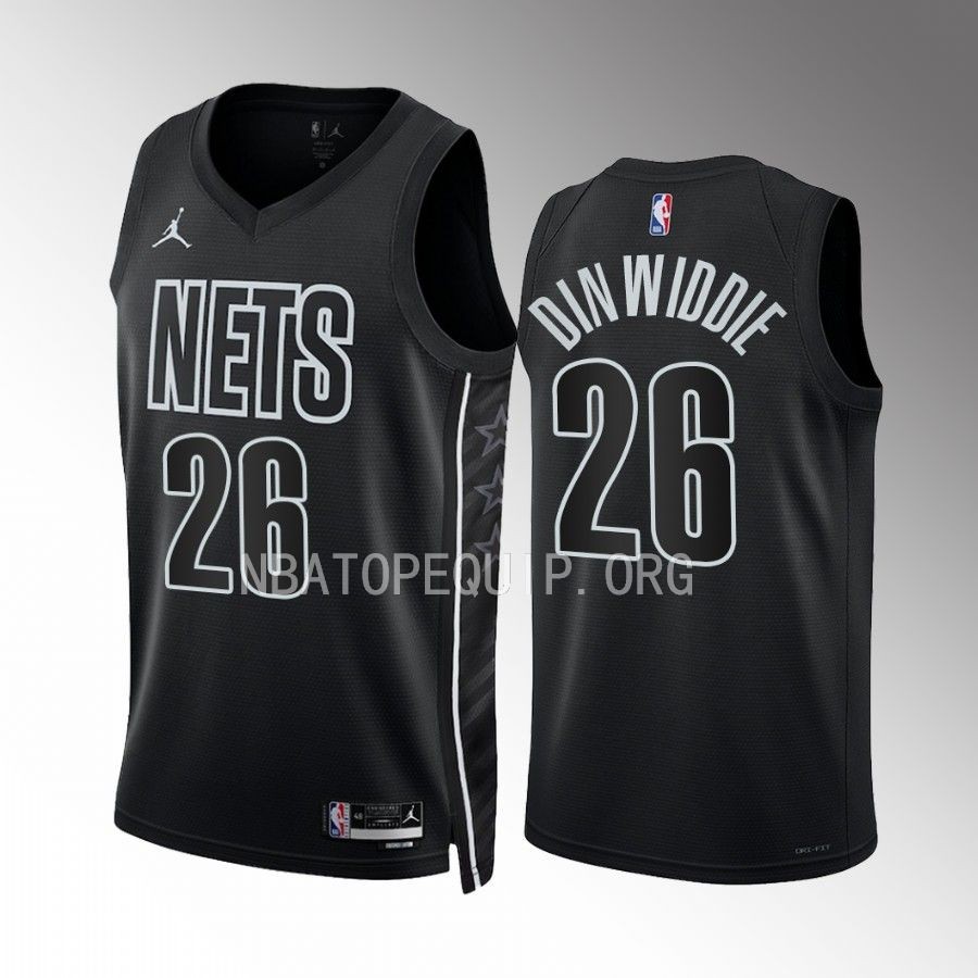 Spencer Dinwiddie Brooklyn Nets #26 Black Jersey 2022-23 Statement Edition Swingman