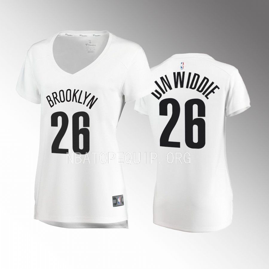 Spencer Dinwiddie Brooklyn Nets #26 White Association Edition Women Jersey Fast Break