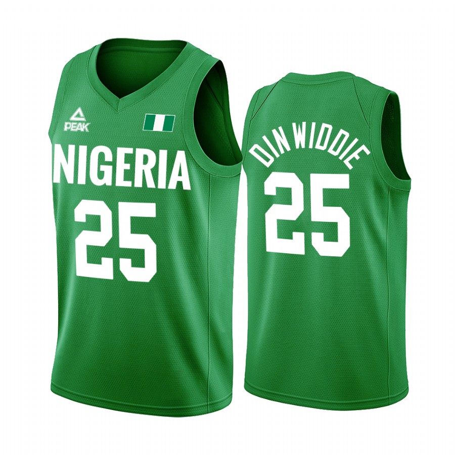 Spencer Dinwiddie Nigeria Team #25 Green 2020 Tokyo Olympics Jersey