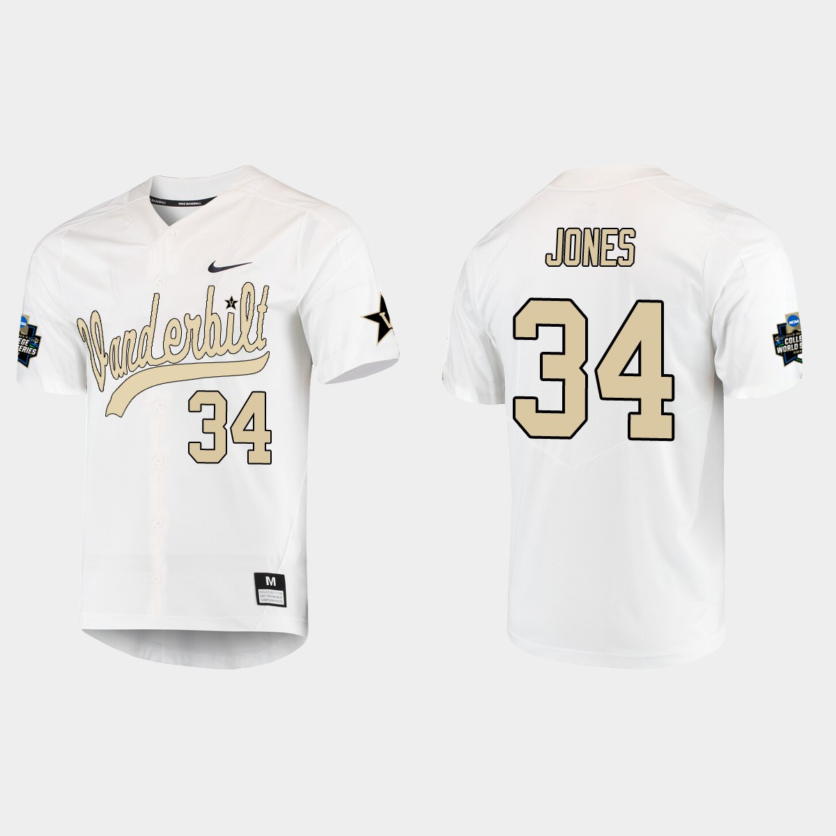 Spencer Jones Vanderbilt Commodores College World Series  Jersey - White