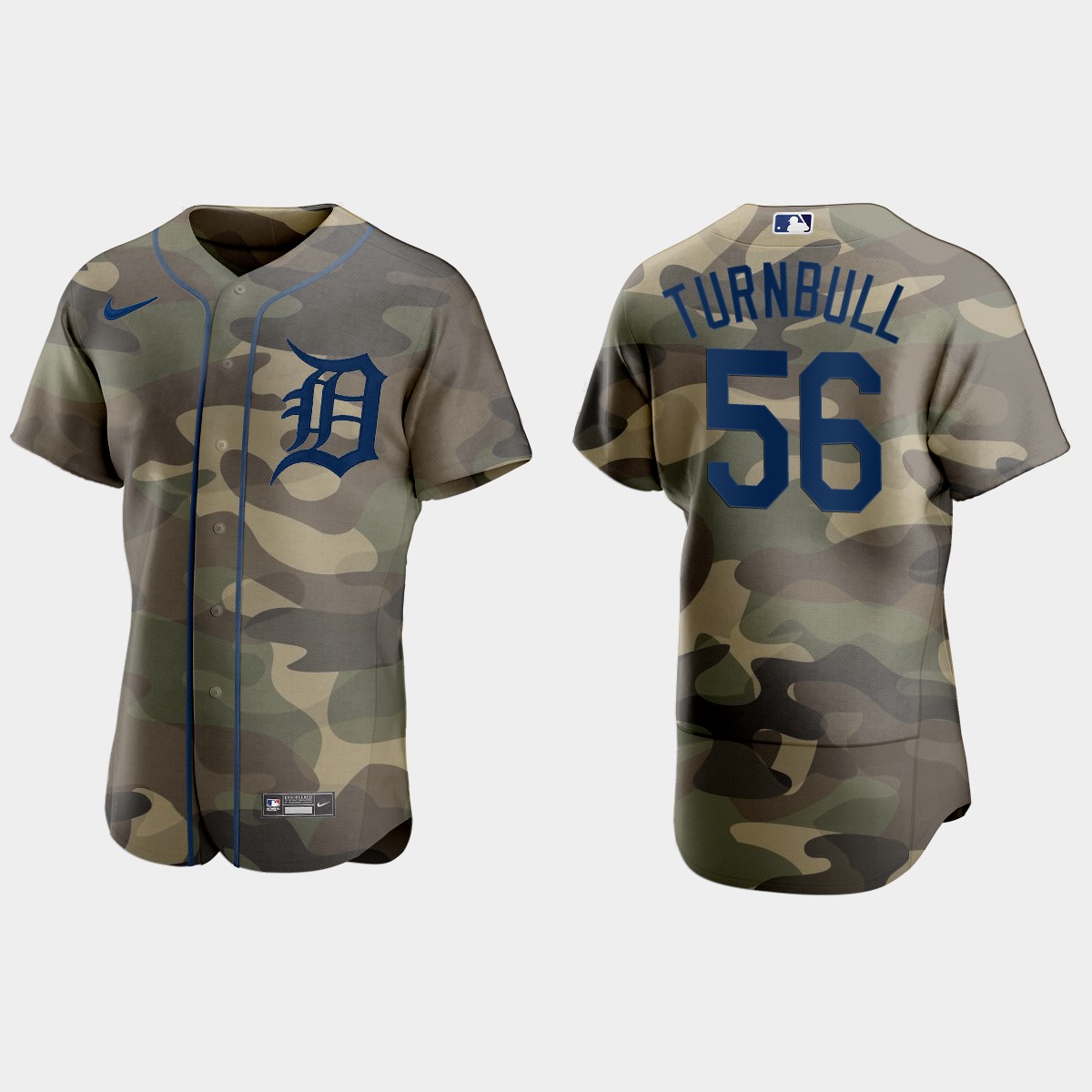 Spencer Turnbull Detroit Tigers 2021 National Armed Forces Day Jersey - Camo