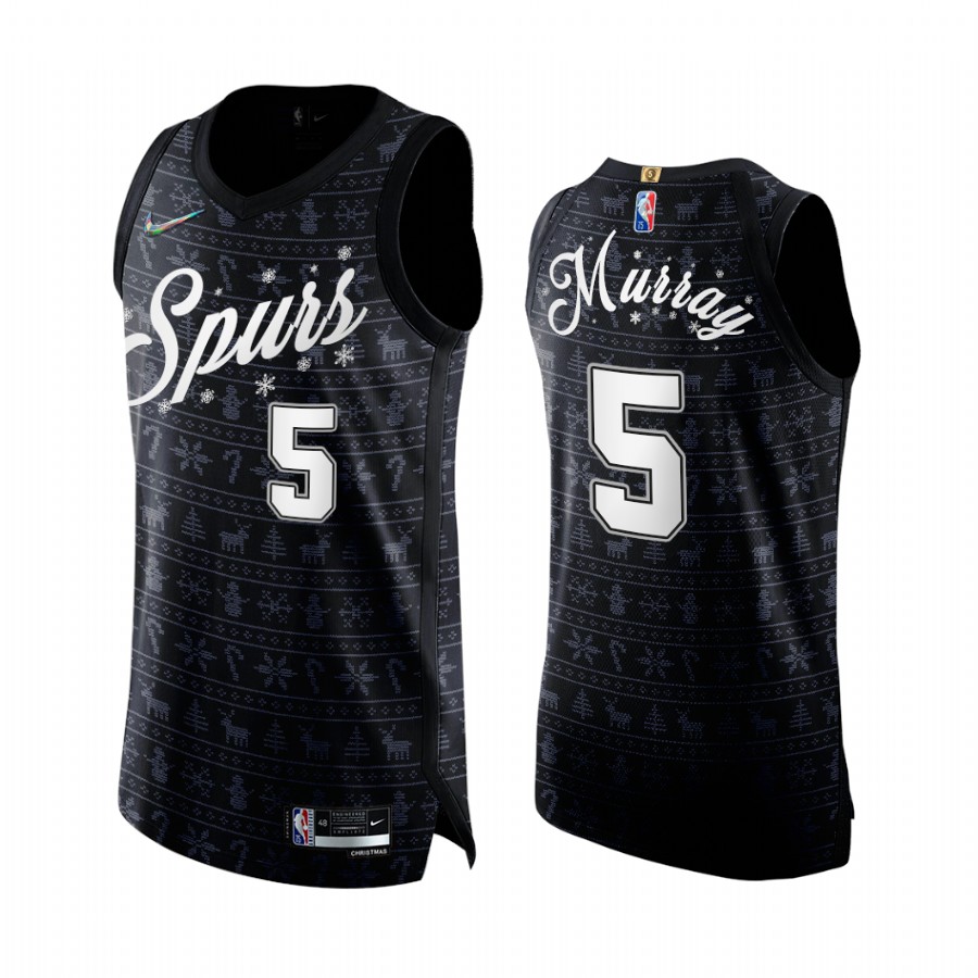 Spurs Dejounte Murray 2020 Xmas Jersey Festive Special Edition Black
