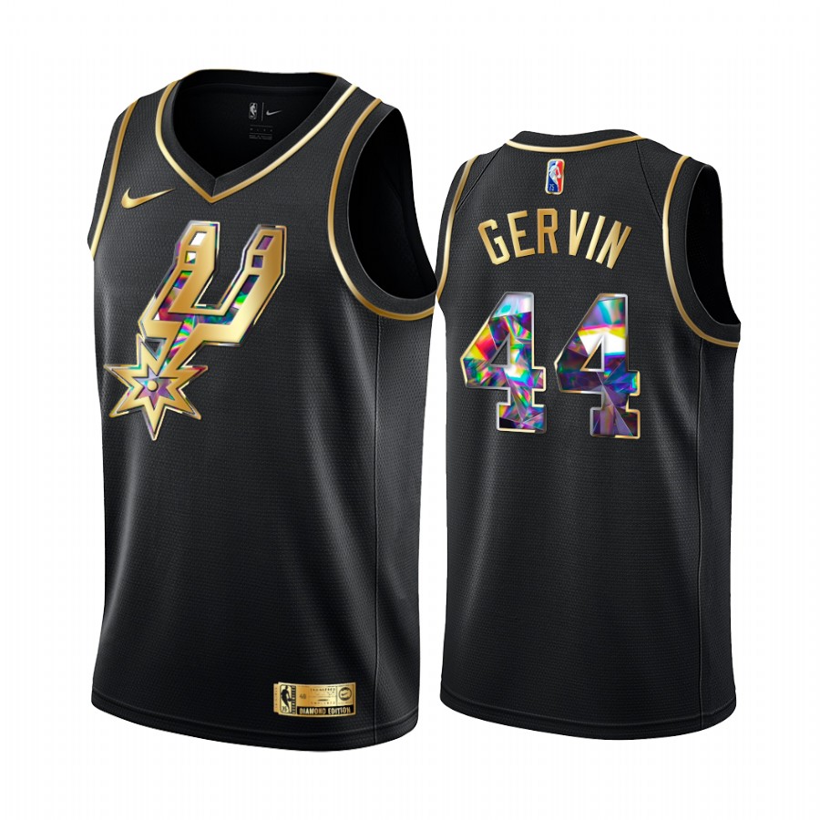 Spurs George Gervin NBA 75th Anniversary Team Jersey Black Diamond Edition