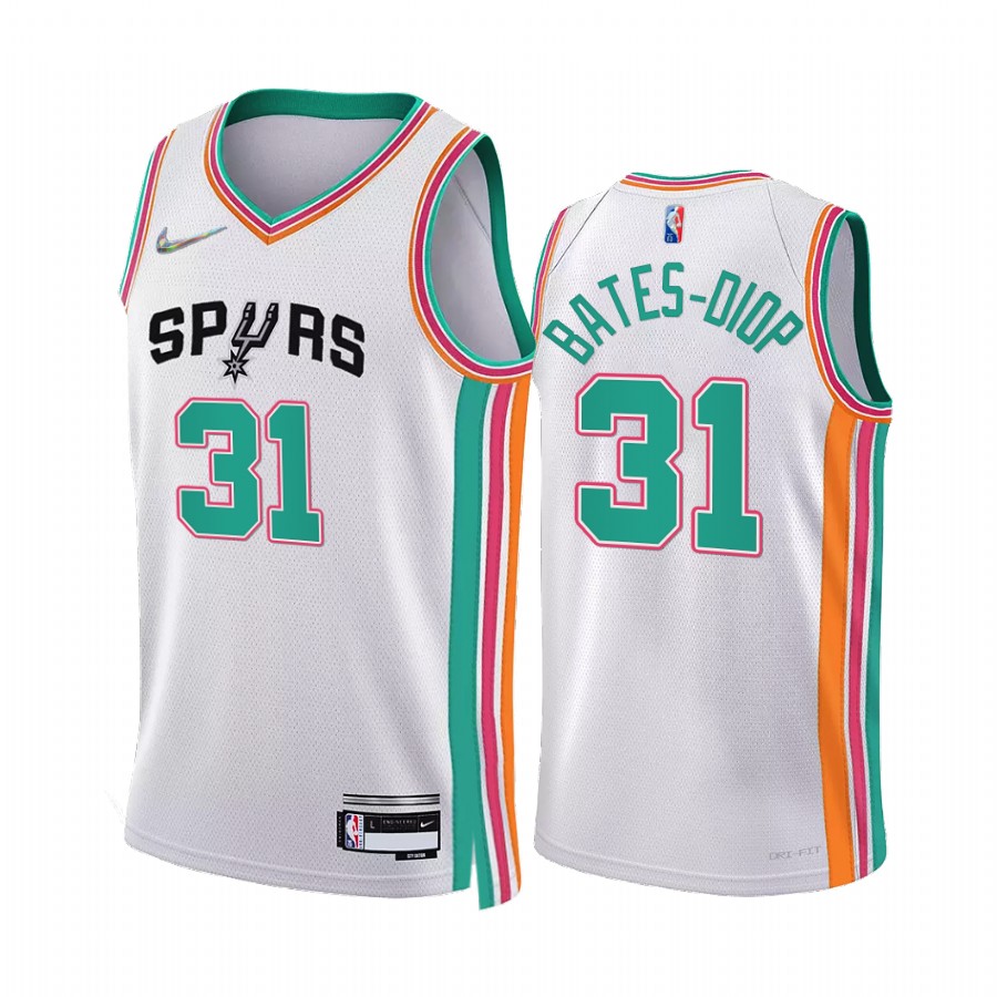 Spurs Keita Bates-Diop City Edition White 2021-22 Jersey 75th Anniversary