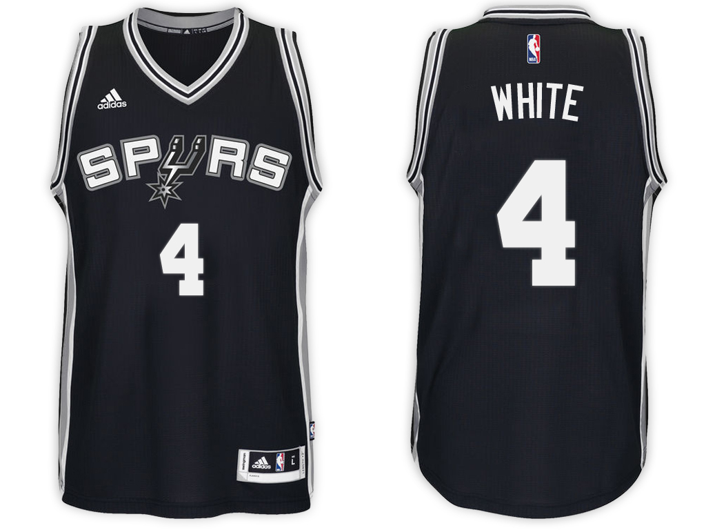 Spurs Male Derrick White #4 NBA Swingman Road Black Jersey