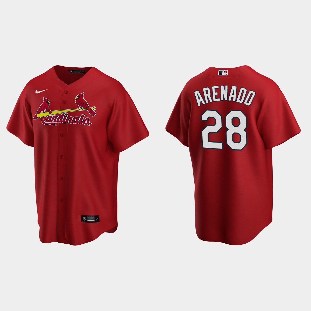 St. Louis Cardinals #28 Nolan Arenado Alternate Jersey - Red