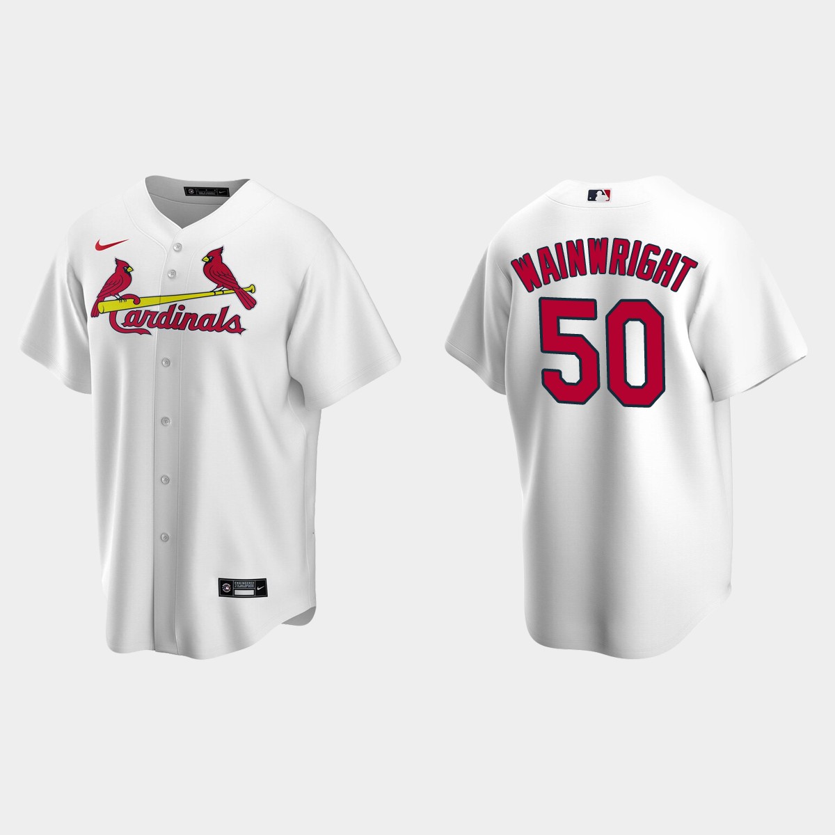 St. Louis Cardinals #50 Adam Wainwright Home Jersey - White