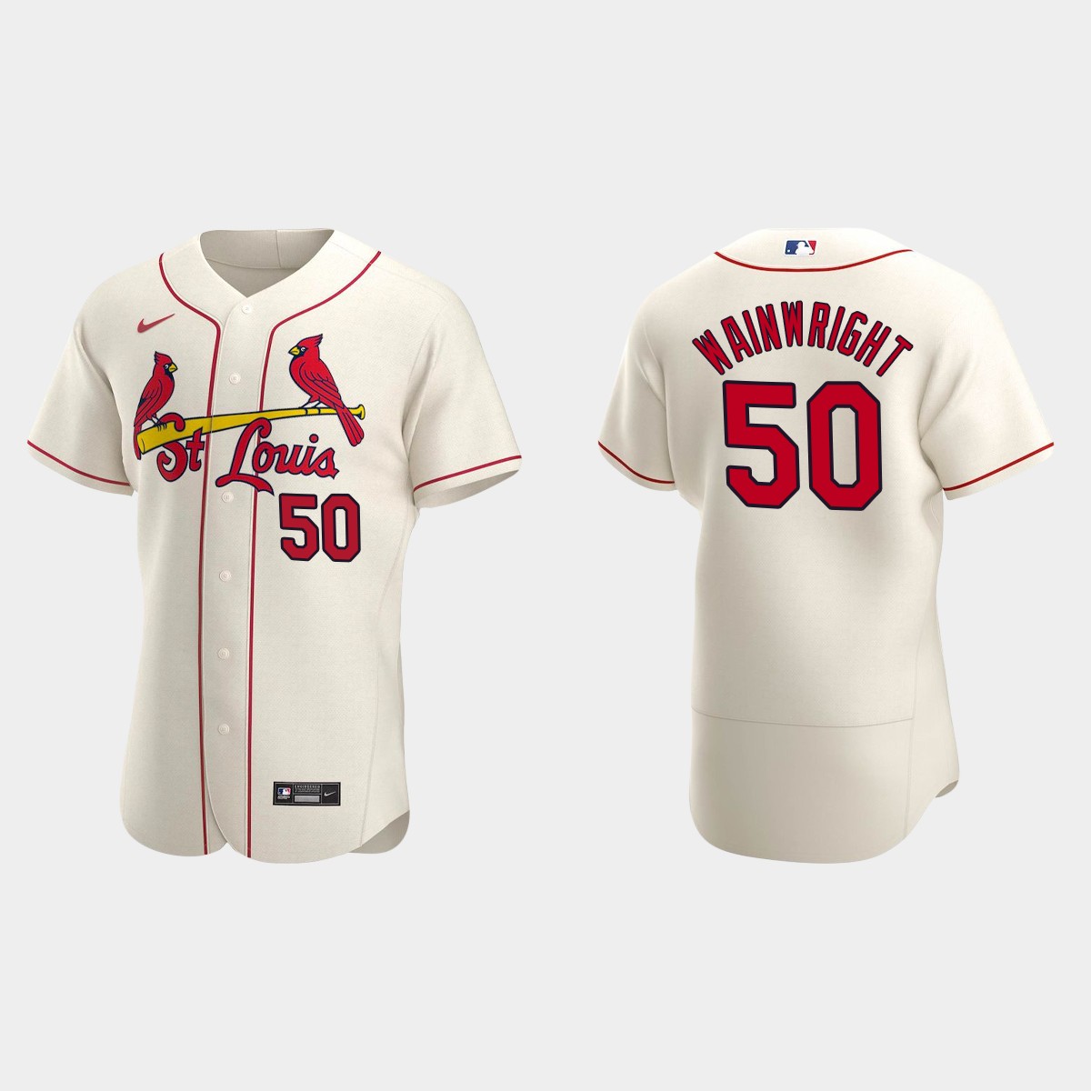 St. Louis Cardinals Adam Wainwright #50 Cream 2020 Alternate Jersey