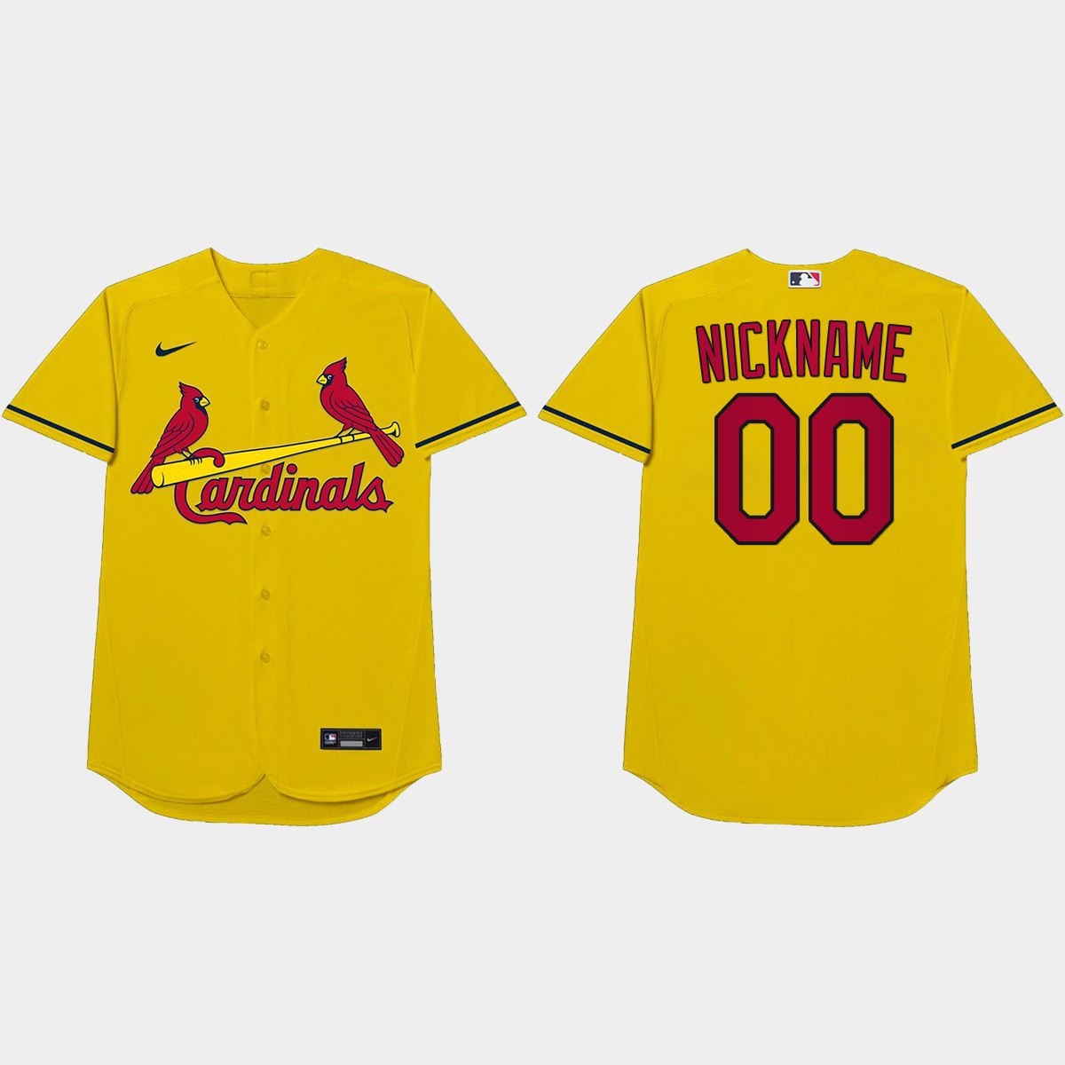 St. Louis Cardinals Custom 2021 Players' Weekend Nickname Jersey - Gold