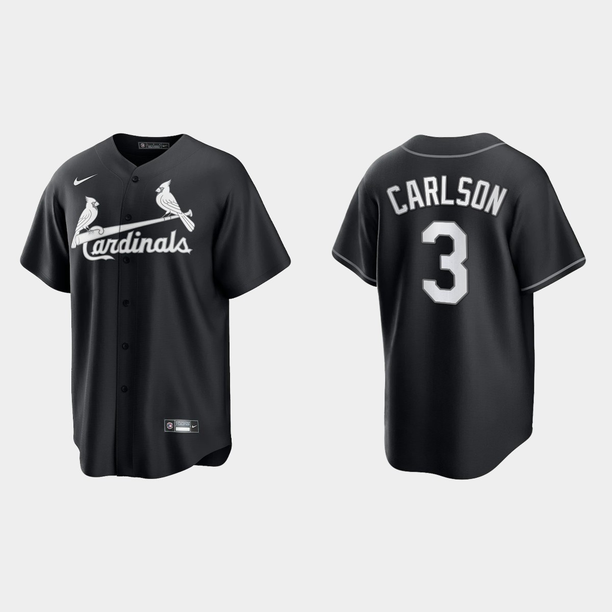 St. Louis Cardinals Dylan Carlson 2021 All Black Fashion Jersey - Black White