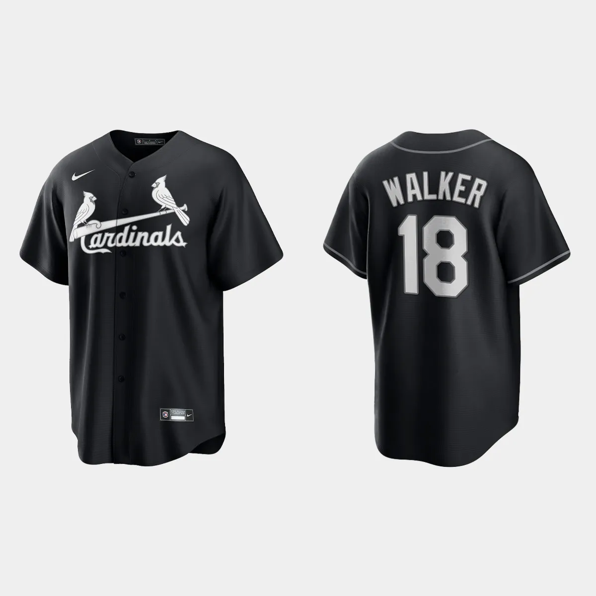 St. Louis Cardinals Jordan Walker Jersey - Black White