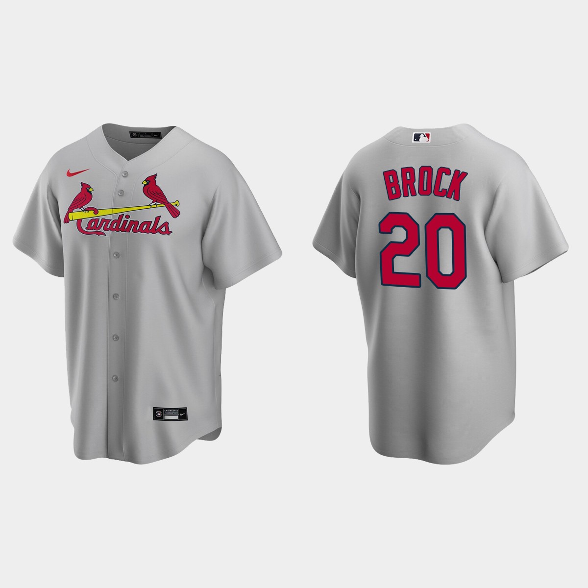 St. Louis Cardinals Lou Brock Road Team Jersey - Gray