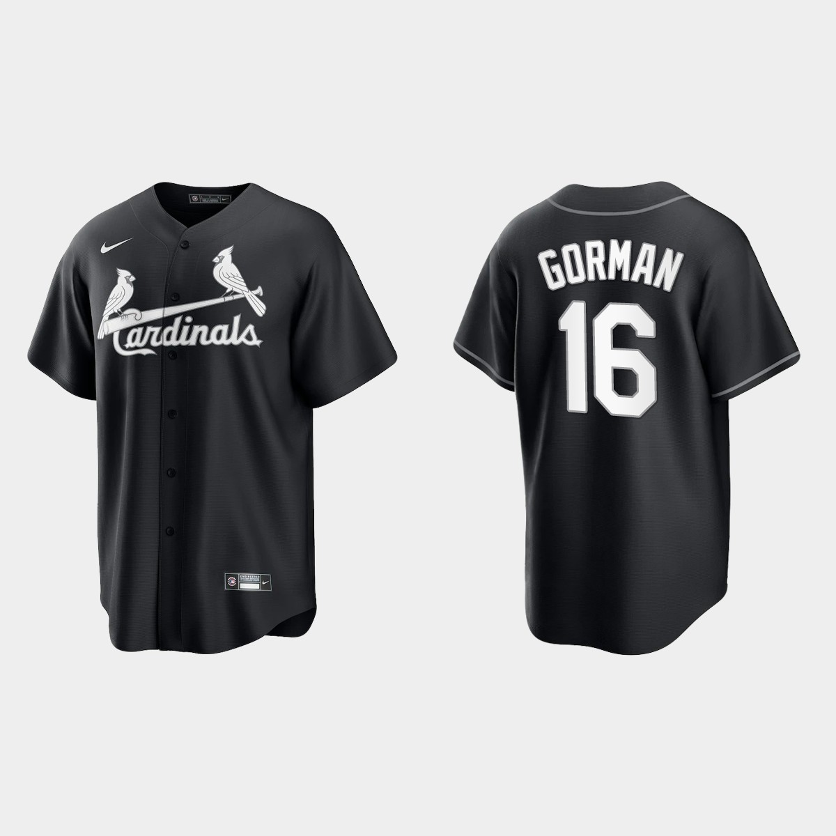 St. Louis Cardinals Nolan Gorman Jersey - Black White