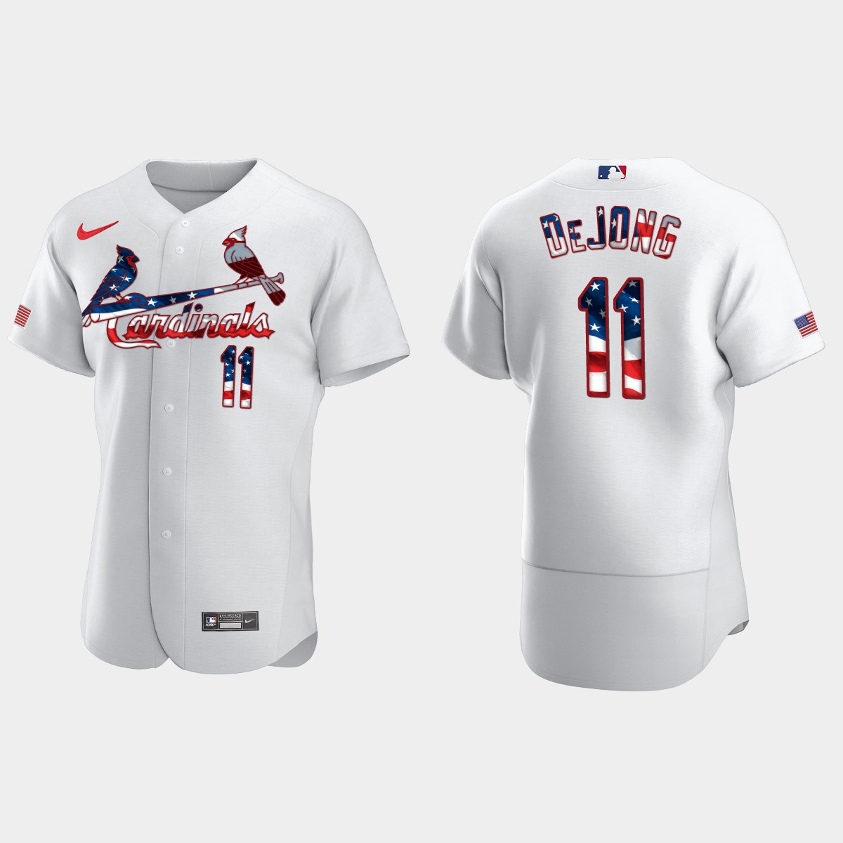 St. Louis Cardinals Paul DeJong 2020 Stars And Stripes 4th of July Jersey - White