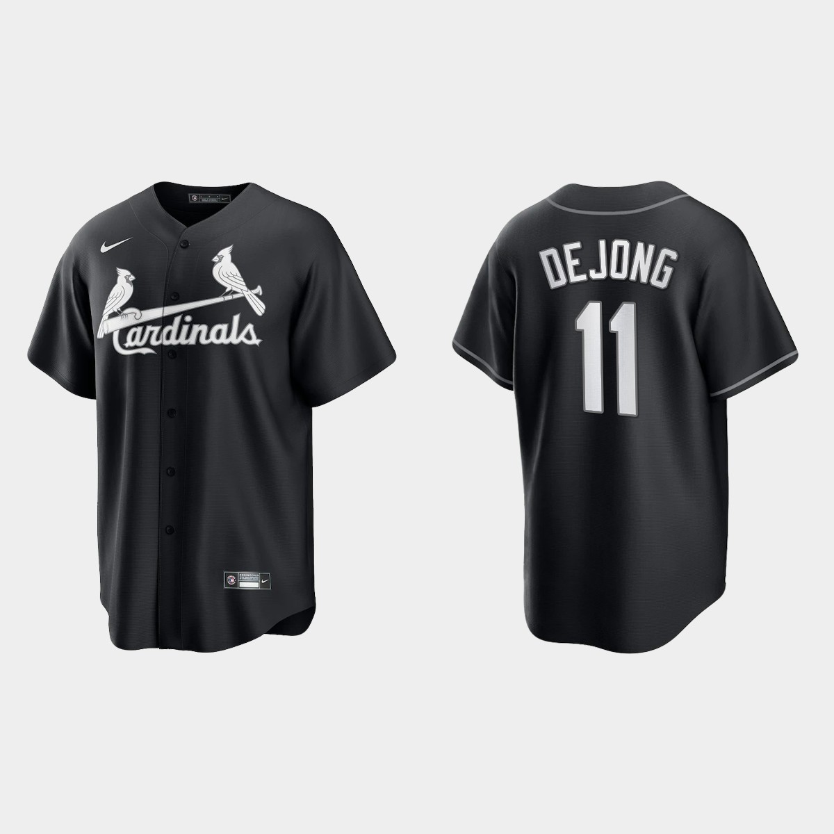 St. Louis Cardinals Paul DeJong 2021 All Black Fashion Jersey - Black White