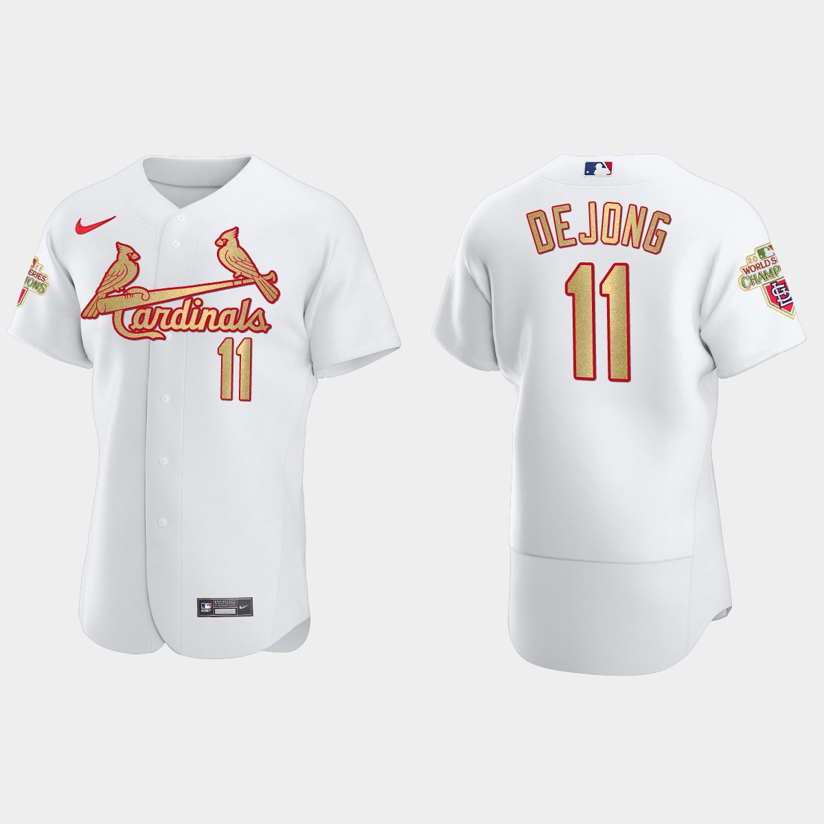 St. Louis Cardinals Paul DeJong White Gold 2011 World Series Champions Jersey