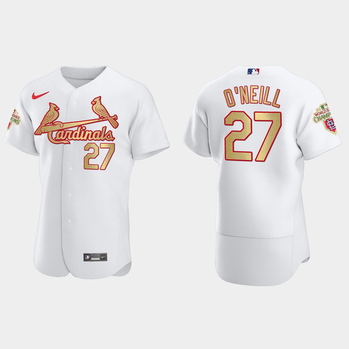 St. Louis Cardinals Tyler O'Neill White Gold 2011 World Series Champions Jersey