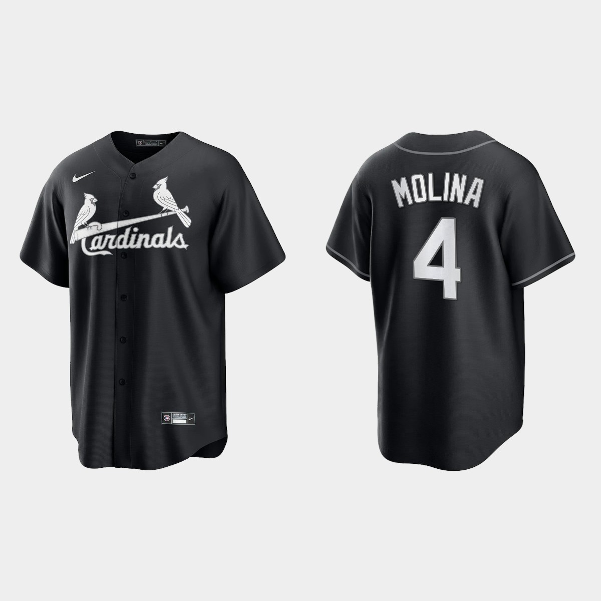 St. Louis Cardinals Yadier Molina 2021 All Black Fashion Jersey - Black White