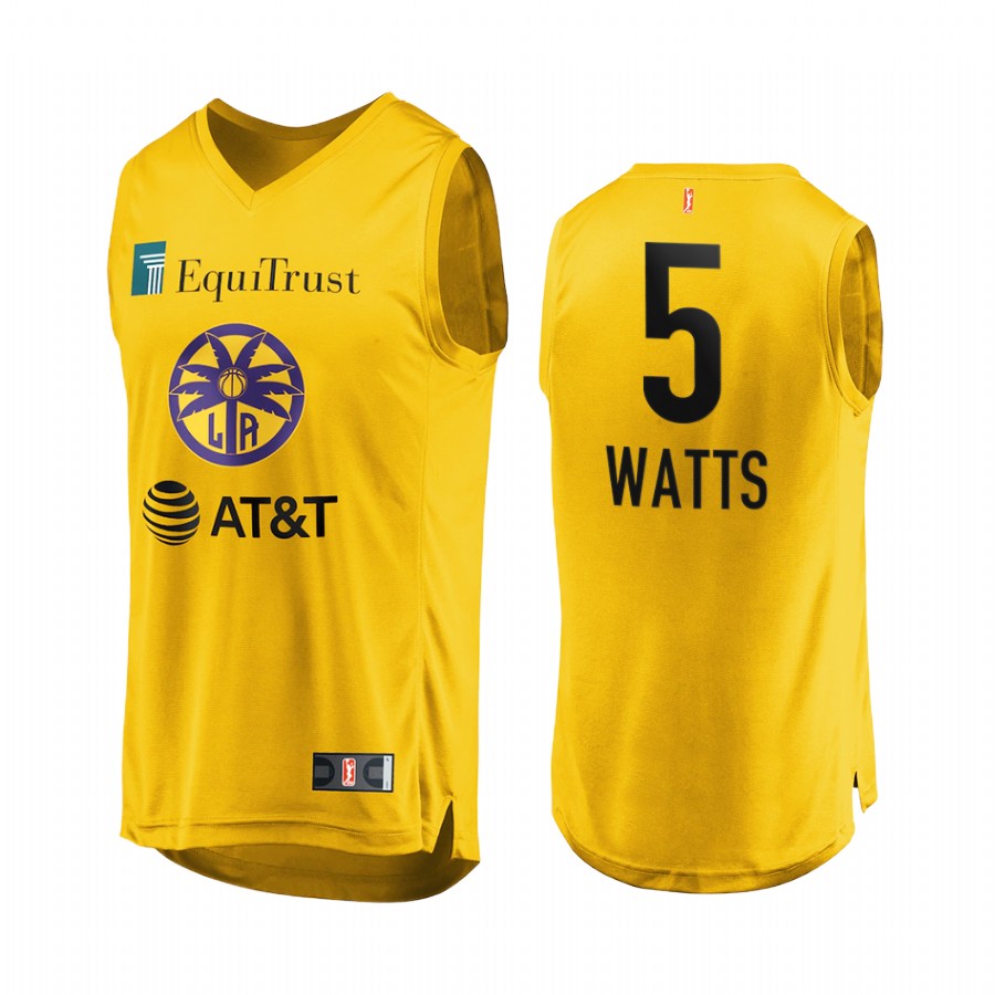Stephanie Watts WNBA 2021 Draft First round Men Yellow Jersey
