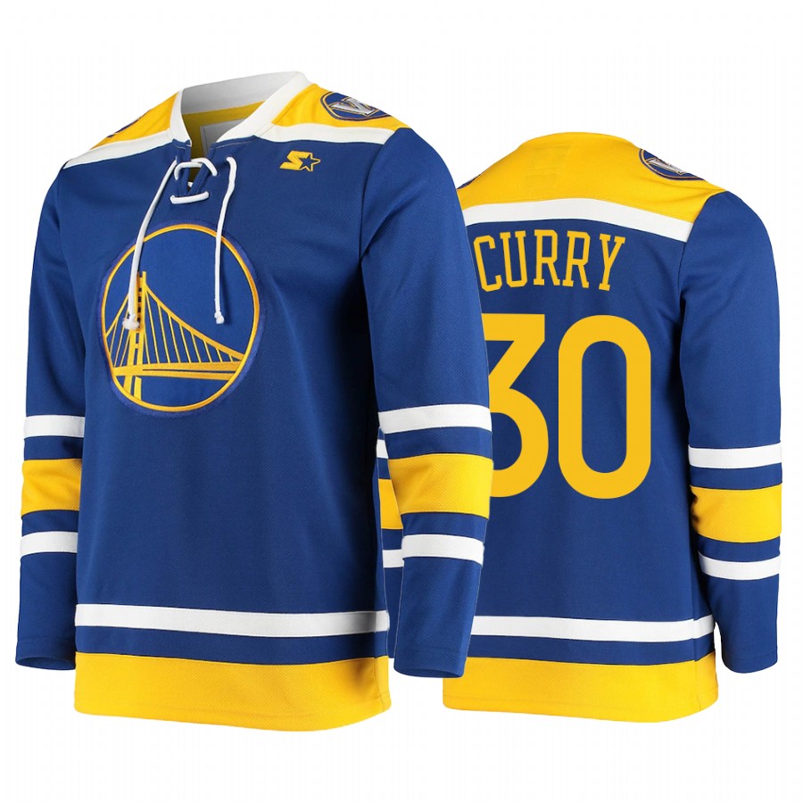 Stephen Curry #30 Golden State Warriors Hockey Fashion Jersey Pointman Royal