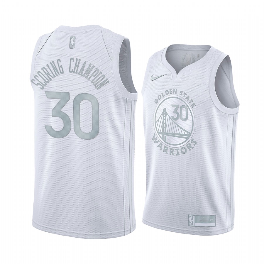 Stephen Curry 2021 NBA Scoring Champion Jersey Warriors Platinum Golden Limited