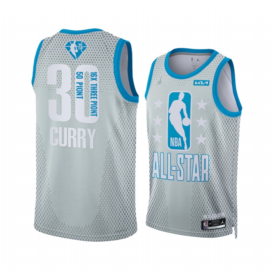 Stephen Curry 2022 All-Star record 50 PTS 16 3-pointers Warriors Jersey Gray #30 Uniform