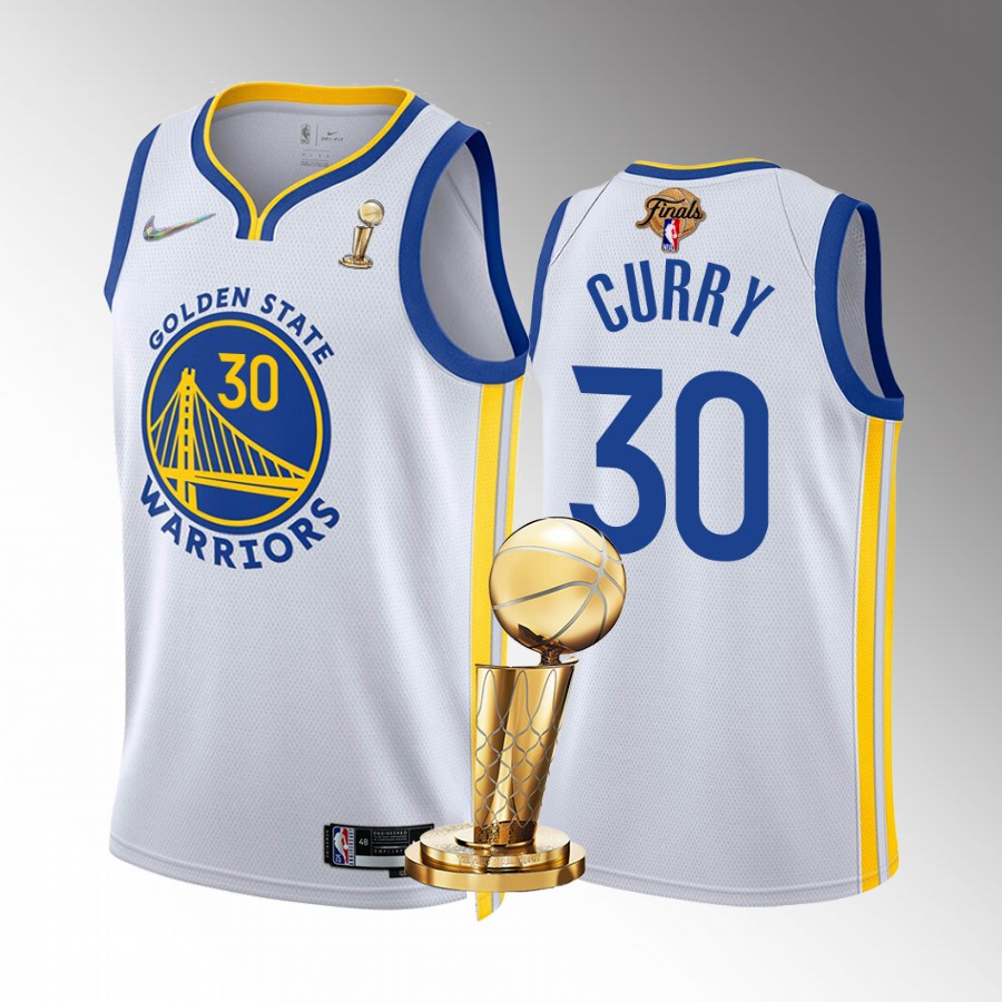 Stephen Curry 2022 NBA Finals Champions Golden State Warriors White #30 Jersey Association