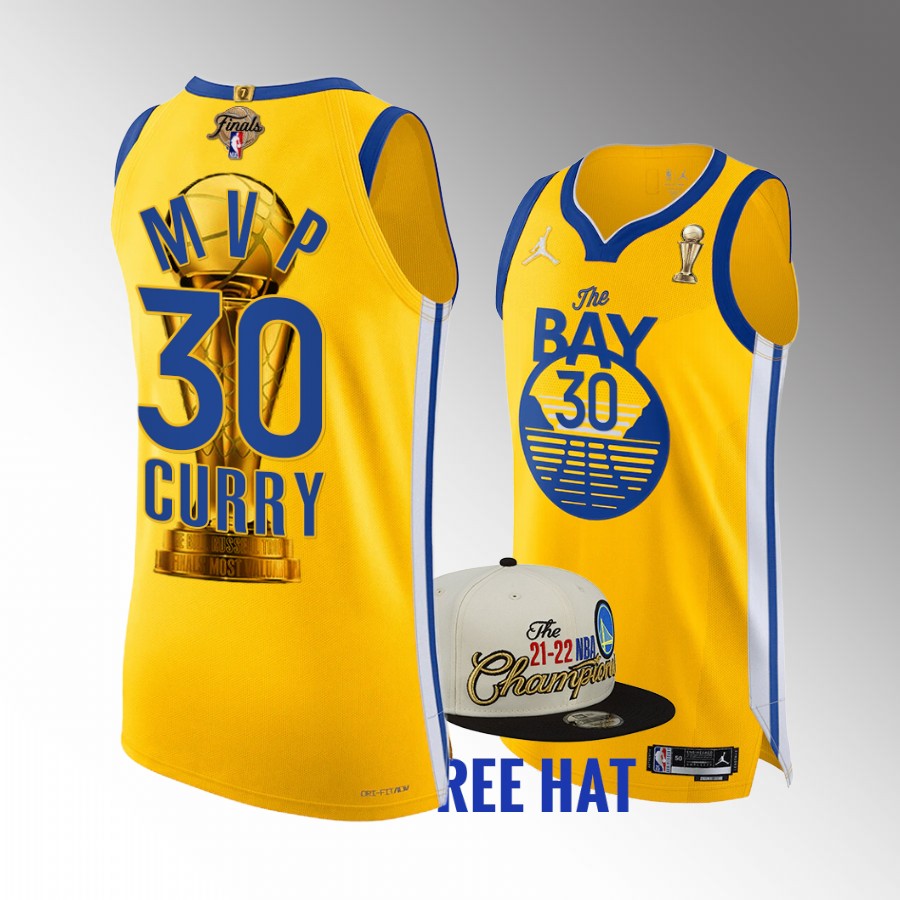 Stephen Curry 2022 NBA Finals MVP Warriors #30 Jersey Gold