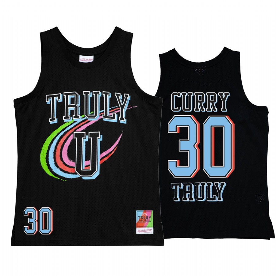 Stephen Curry 30 Golden State Warriors Truly U Black Jersey Throwback Tank