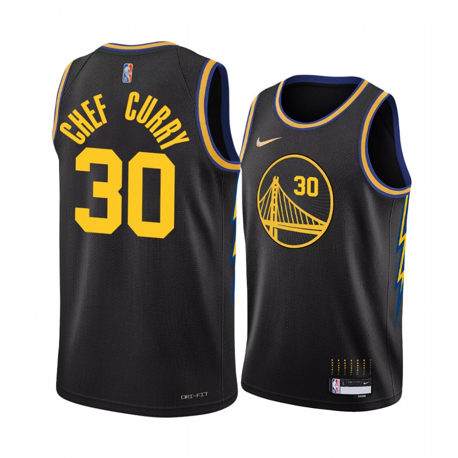 Stephen Curry Chef Curry Warriors Nickname Diamond Edition Black Jersey 2022