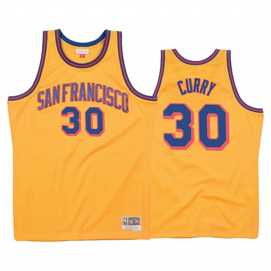 Stephen Curry Golden State Warriors 1962-63 Gold Hardwood Classics #30 Jersey