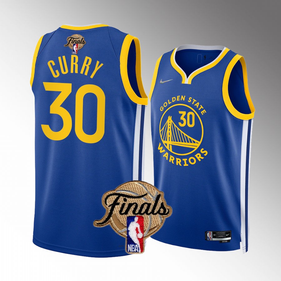 Stephen Curry Golden State Warriors 2022 NBA Finals Jersey Royal #30 Diamond Badge Dub