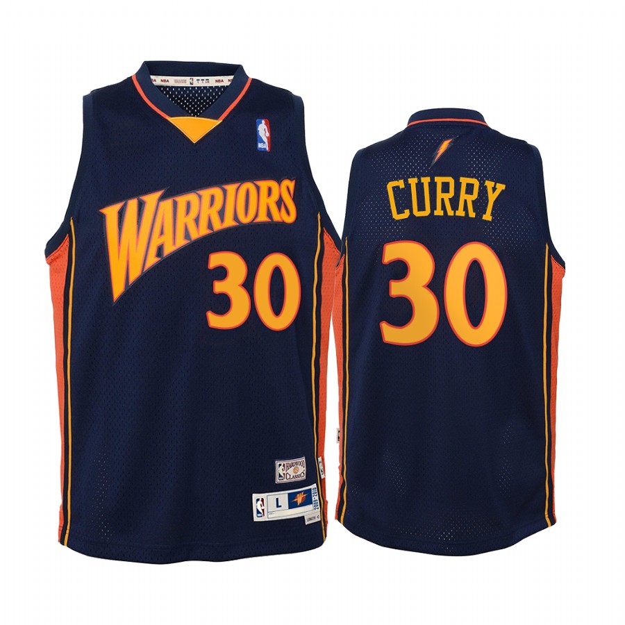 Stephen Curry Golden State Warriors Hardwood Classics youth Jersey - Navy