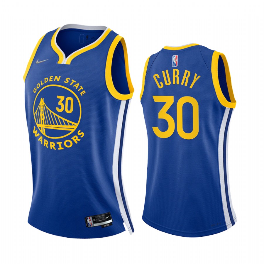 Stephen Curry Golden State Warriors Royal Icon Edition 2022 Women Jersey 75th Diamond Badge