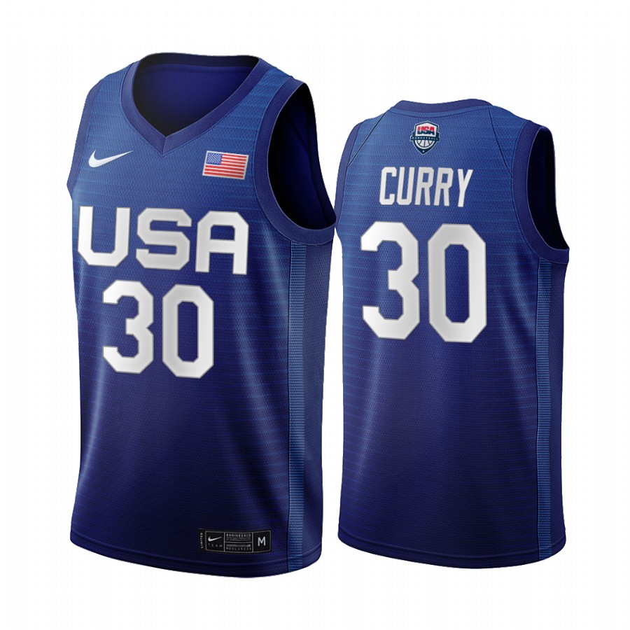 Stephen Curry USA Men's National Team #30 Navy 2020 Tokyo Olympics Golden State Warriors Jersey