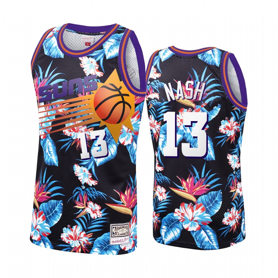 Steve Nash #13 Phoenix Suns Black Floral Fashion Jersey