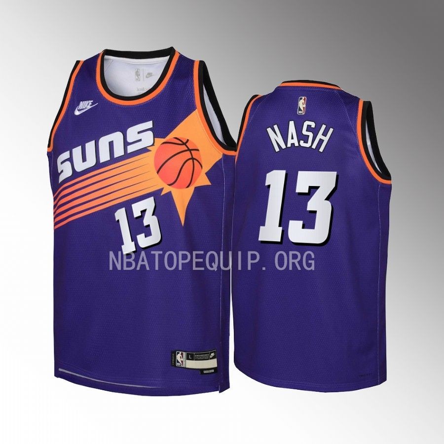 Steve Nash Phoenix Suns 2022-23 Classic Edition Purple Youth Jersey - Swingman