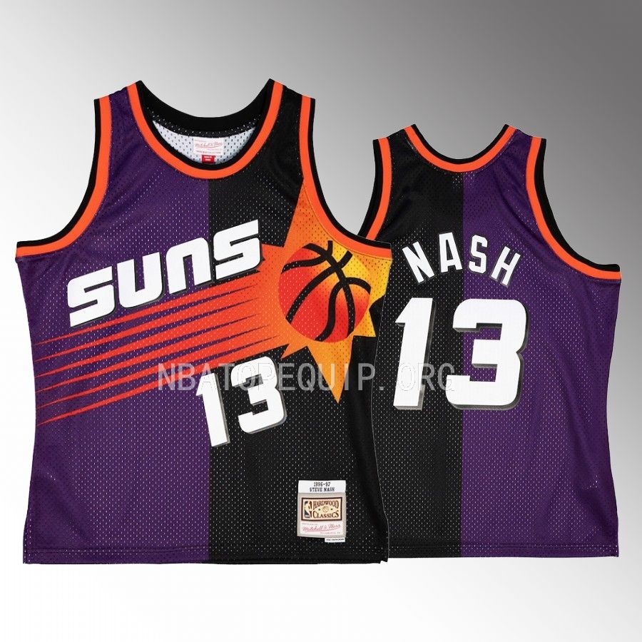 Steve Nash Phoenix Suns Purple Black HHardwood Classics 1996-97 Split Swingman #13 Jersey