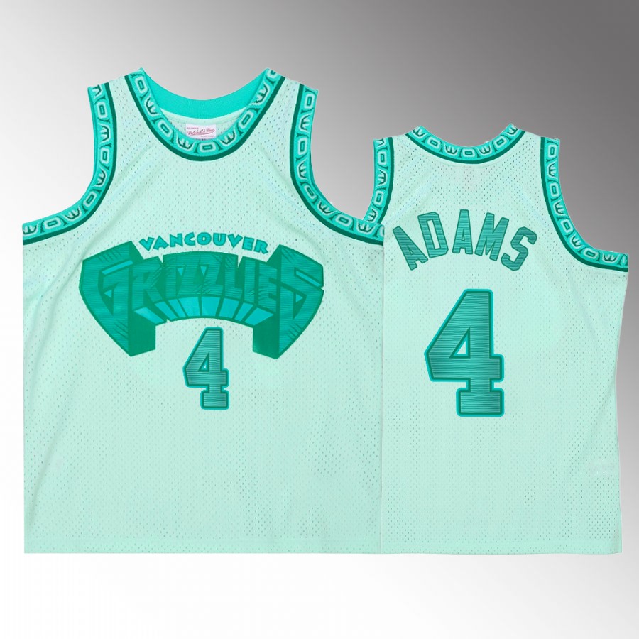 Steven Adams Space Knit Jersey Memphis Grizzlies #4 Teal Hardwood Classics Men's Shirt