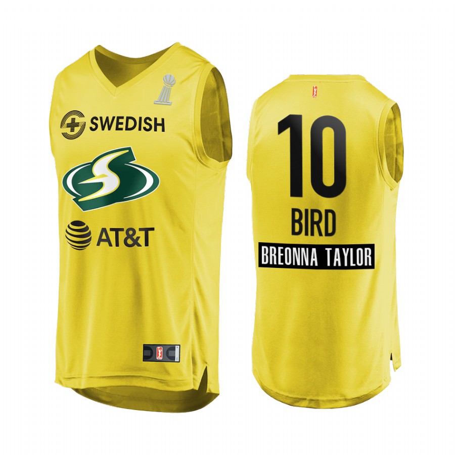 Sue Bird WNBA 2020 WNBA Finals Champions  Men Yellow Jersey