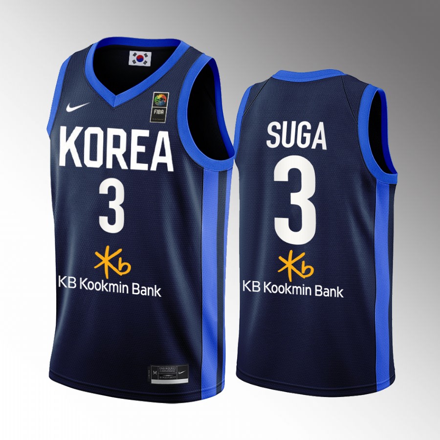 SUGA South Korea 2022 FIBA  World Cup Blue Jersey Away #3