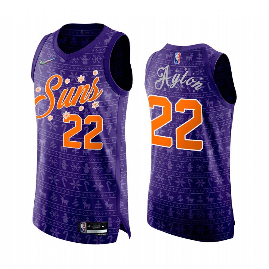 Suns #22 Deandre Ayton Purple Jersey 75th Anniversary Christmas Eve