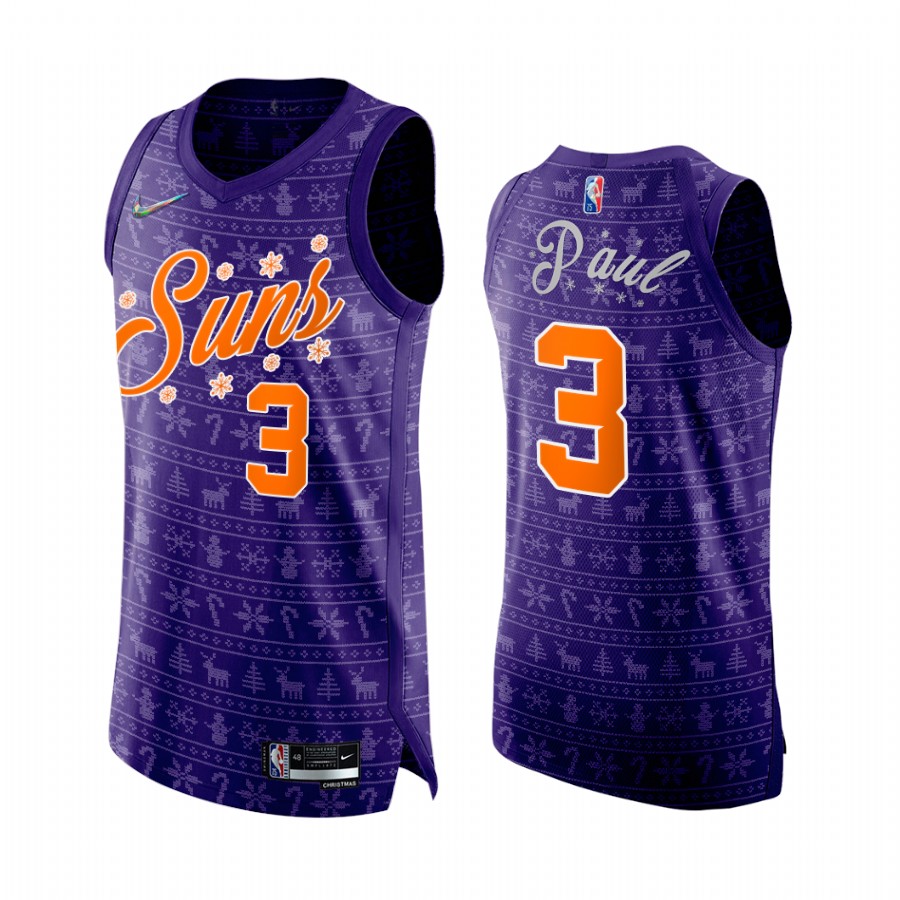 Suns #3 Chris Paul Purple Jersey 75th Anniversary Christmas Eve