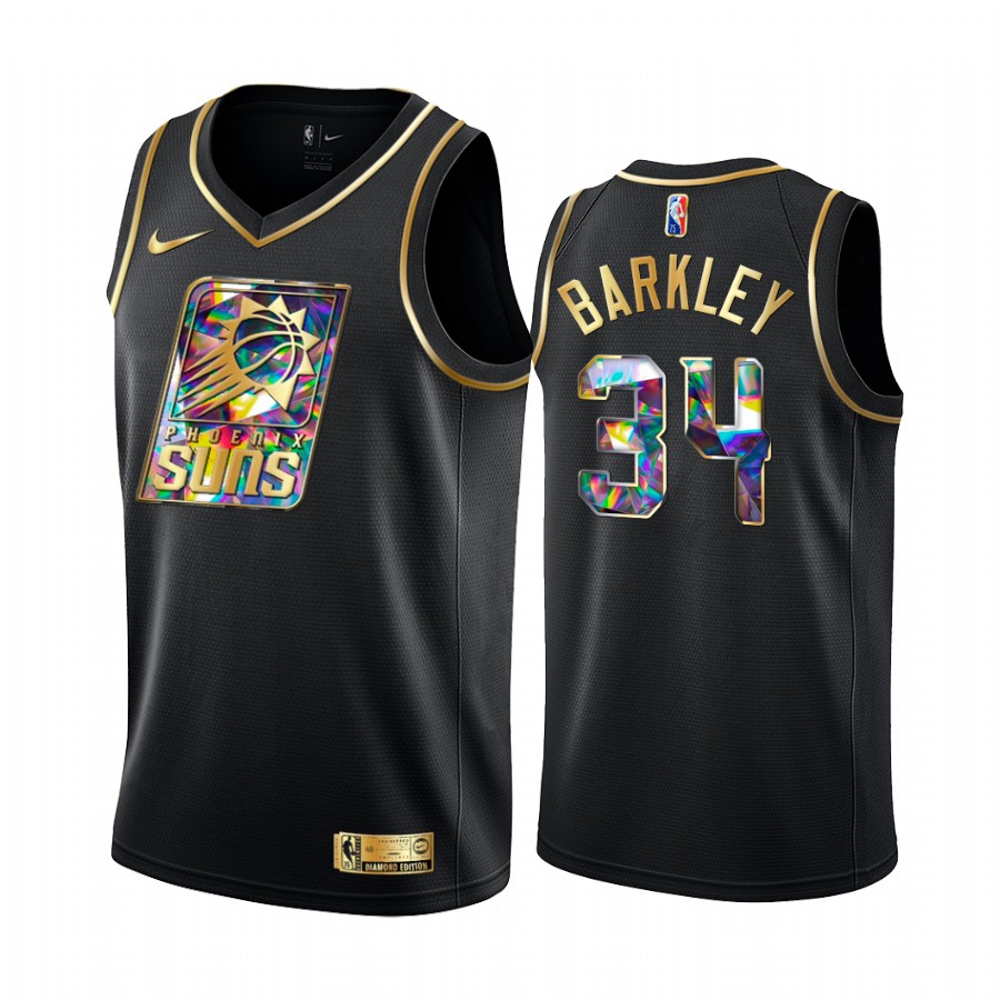 Suns Charles Barkley NBA 75th Anniversary Team Jersey Black Diamond Edition