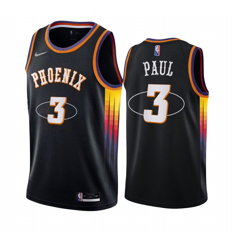 Suns Chris Paul 75th Diamond Anniversary Black 2021-22 Jersey Mash-up