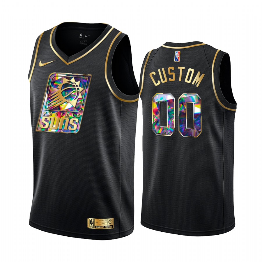 Suns Custom Diamond Logo Black 2021-22 Jersey NBA 75th Season
