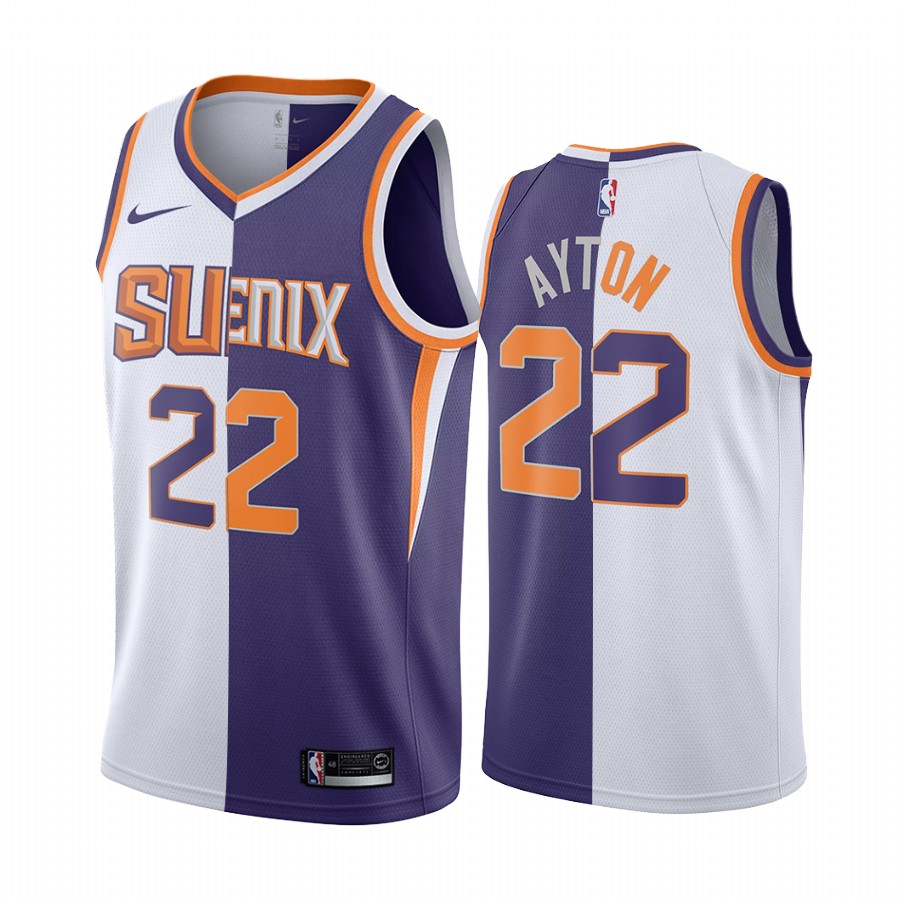 Suns Deandre Ayton 2021-22 Split Edition White Purple Jersey Big Scorer