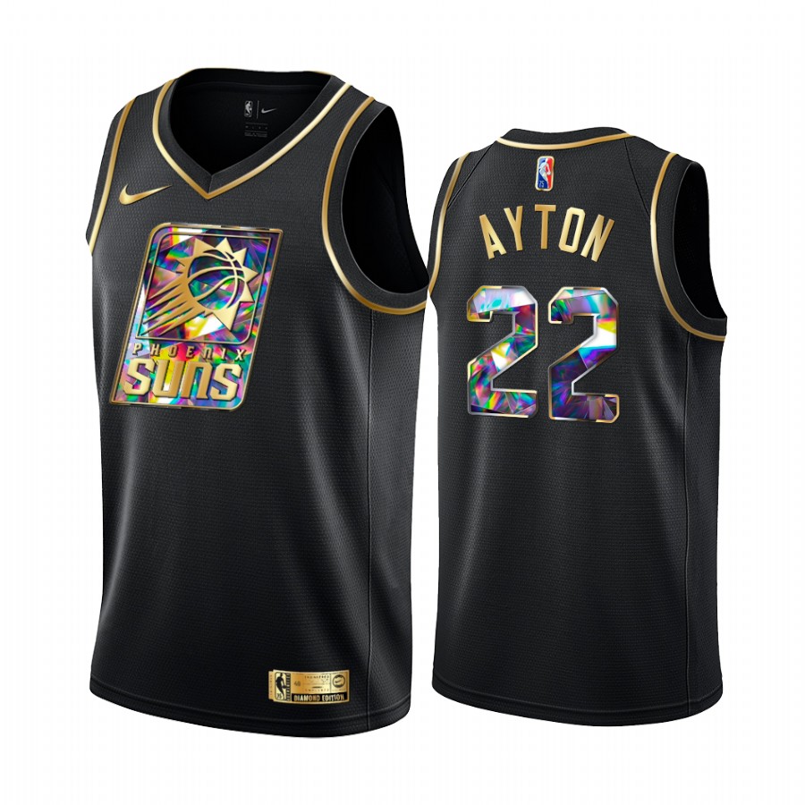 Suns Deandre Ayton Diamond Logo Black 2021-22 Jersey NBA 75th Season